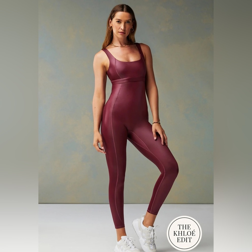 Fabletics Shine Jumpsuit Merlot Medium